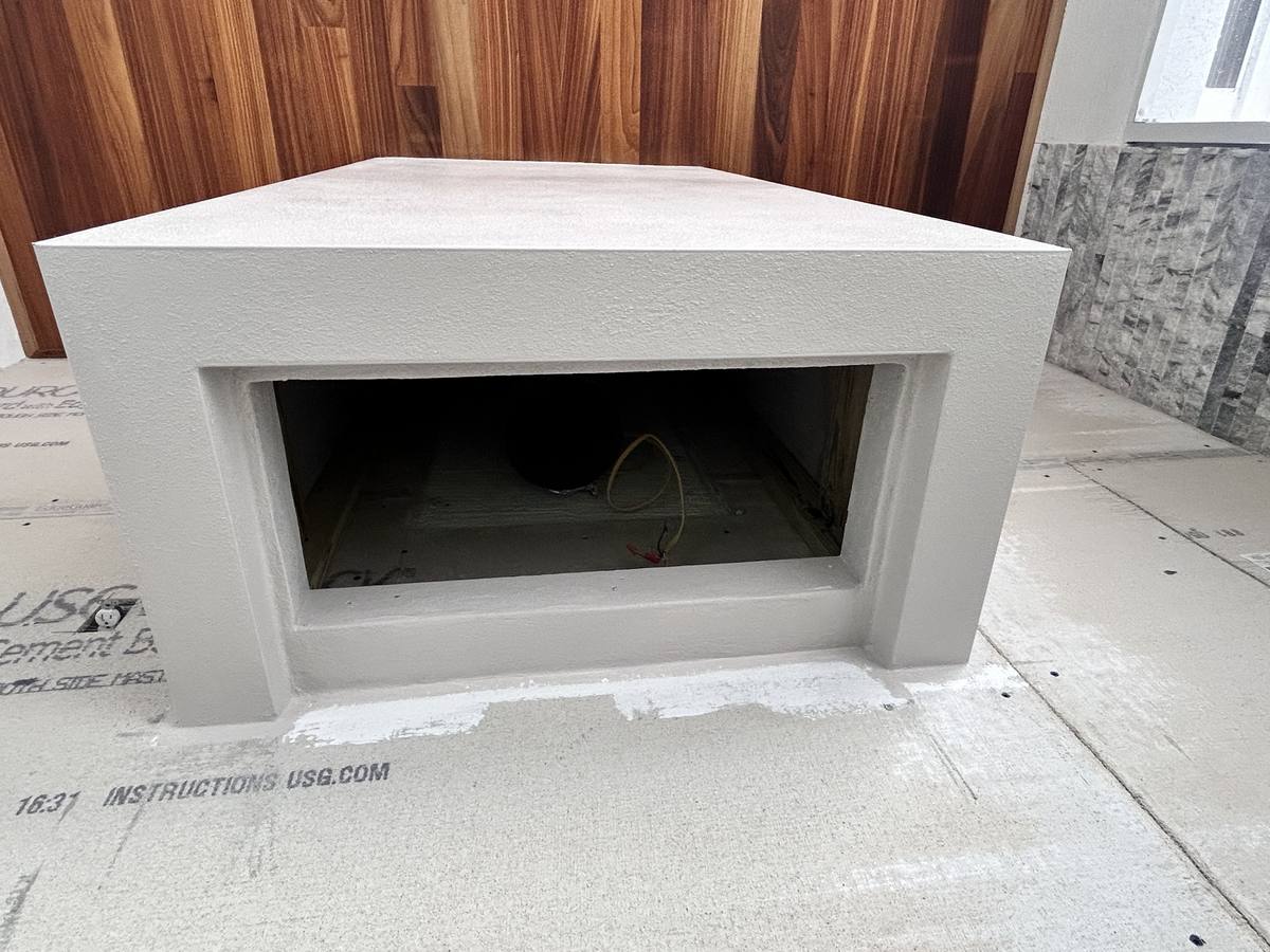 Stucco Fireplace Surround Finished - Simon Stucco Services